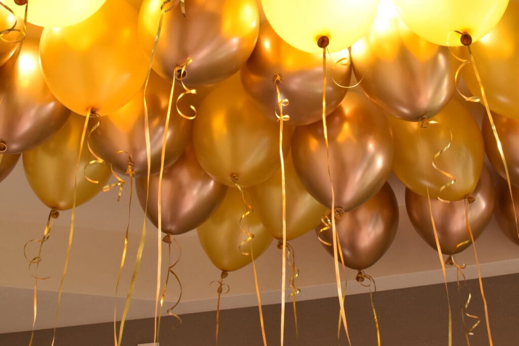 photo of golden balloons